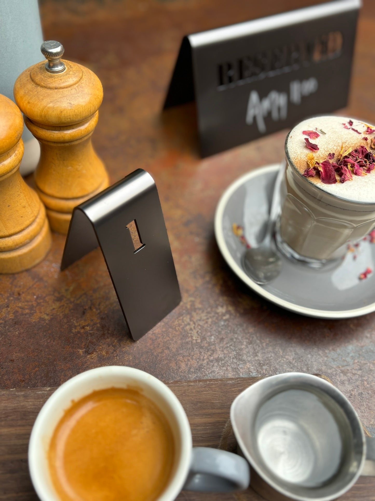 Black Cafe Table Number Cafe Signage Set