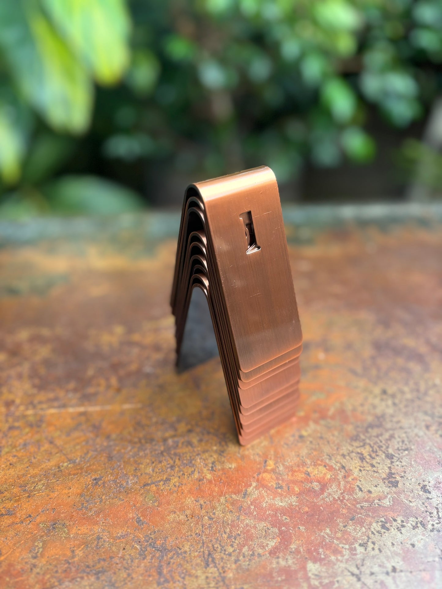 Silhouette Cafe Table Number Set - Brushed Copper