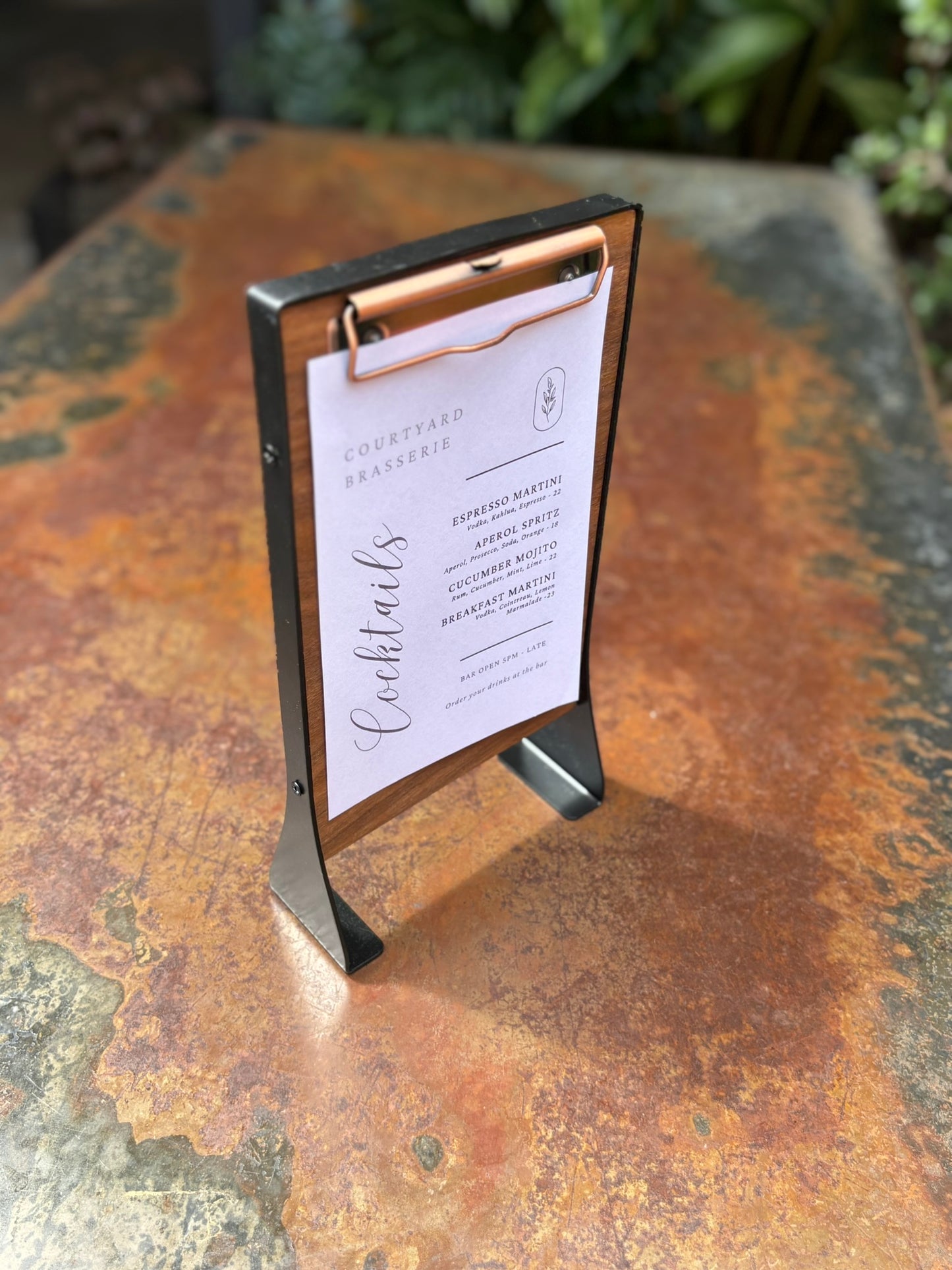 Brasserie Cafe Signage Stand Diagonal View