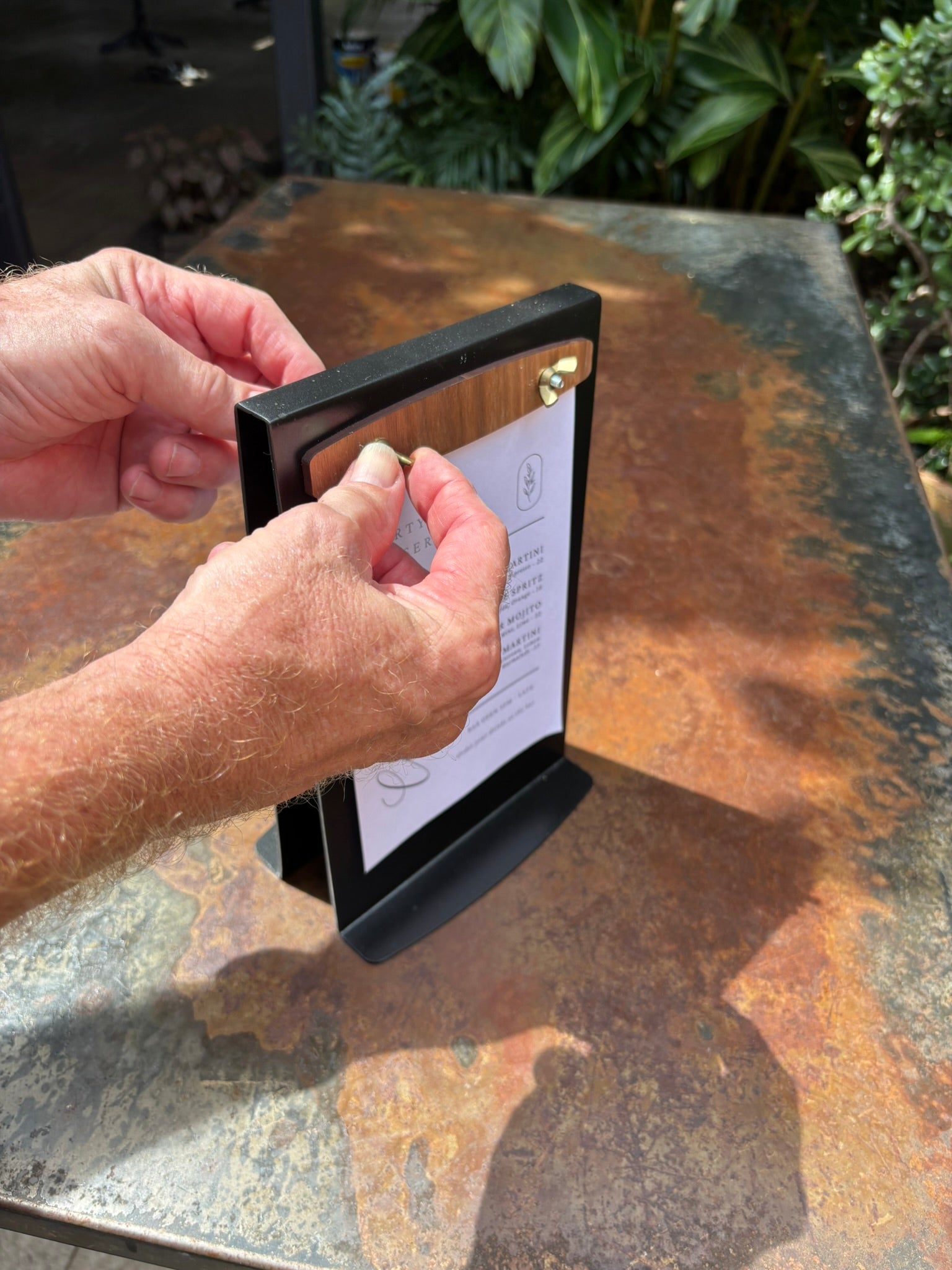 Monarch Cafe Signage being assembled