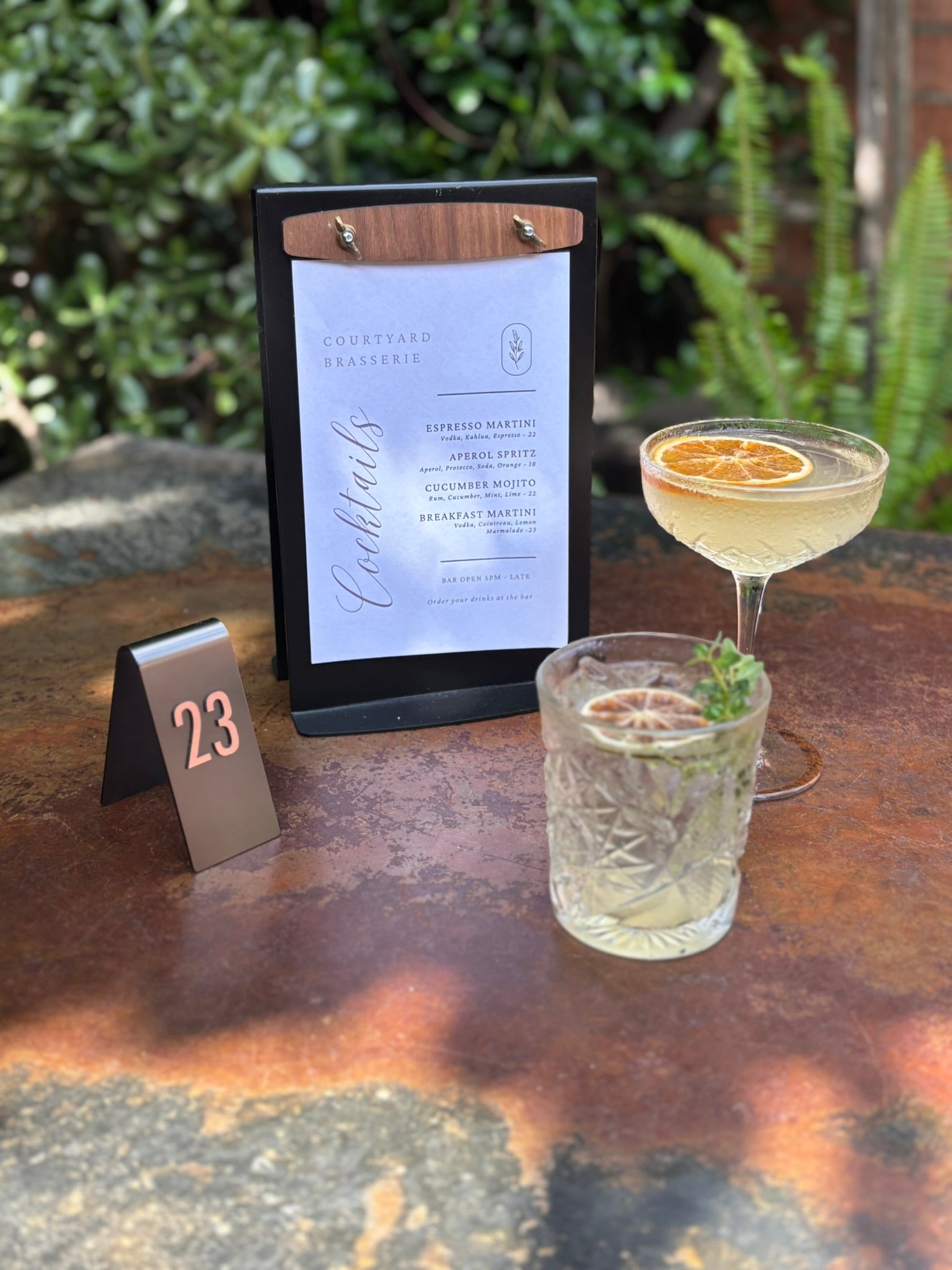 Apex Cafe Table Numbers Tabletop View